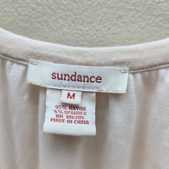 Sundance Women's Embroidered Lace Tunic Top Cream Size Medium Doman Sleeves - Picture 3 of 6